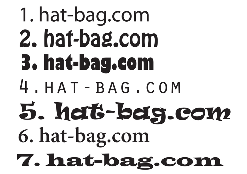 hat-bag logo fonts